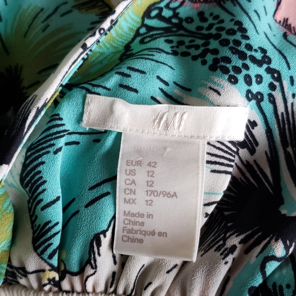 H&M Hibiscus Floral Backless Maxi Dress sz 12 - Picture 11 of 12